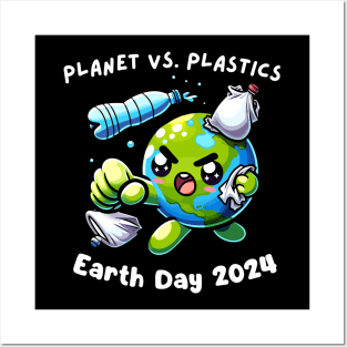 Earth Day 2024 Planet VS Plastics Men Women Kids Cute Posters and Art